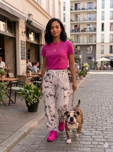Pantalon Marmoleado - Blanco
