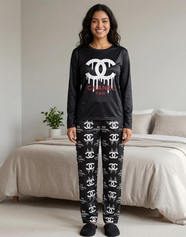 Pijama Chanel - Negra - 2 Piezas