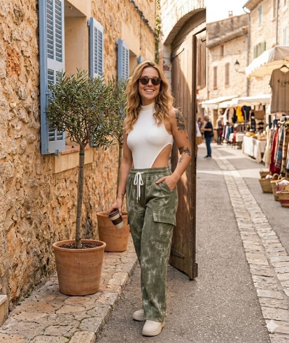 Pantalon Marmoleado Verde