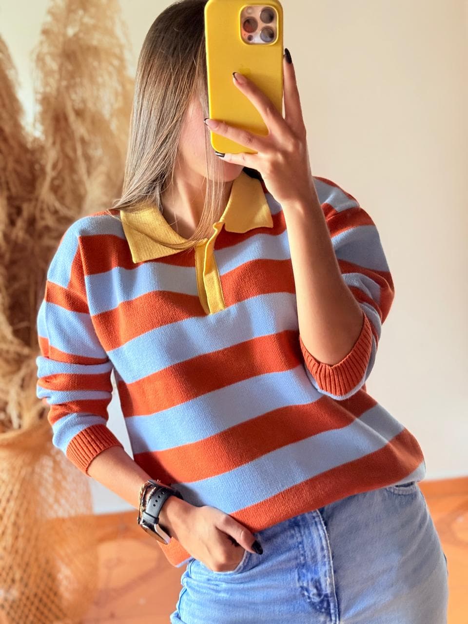 Buzo zara - Azul bebe naranja